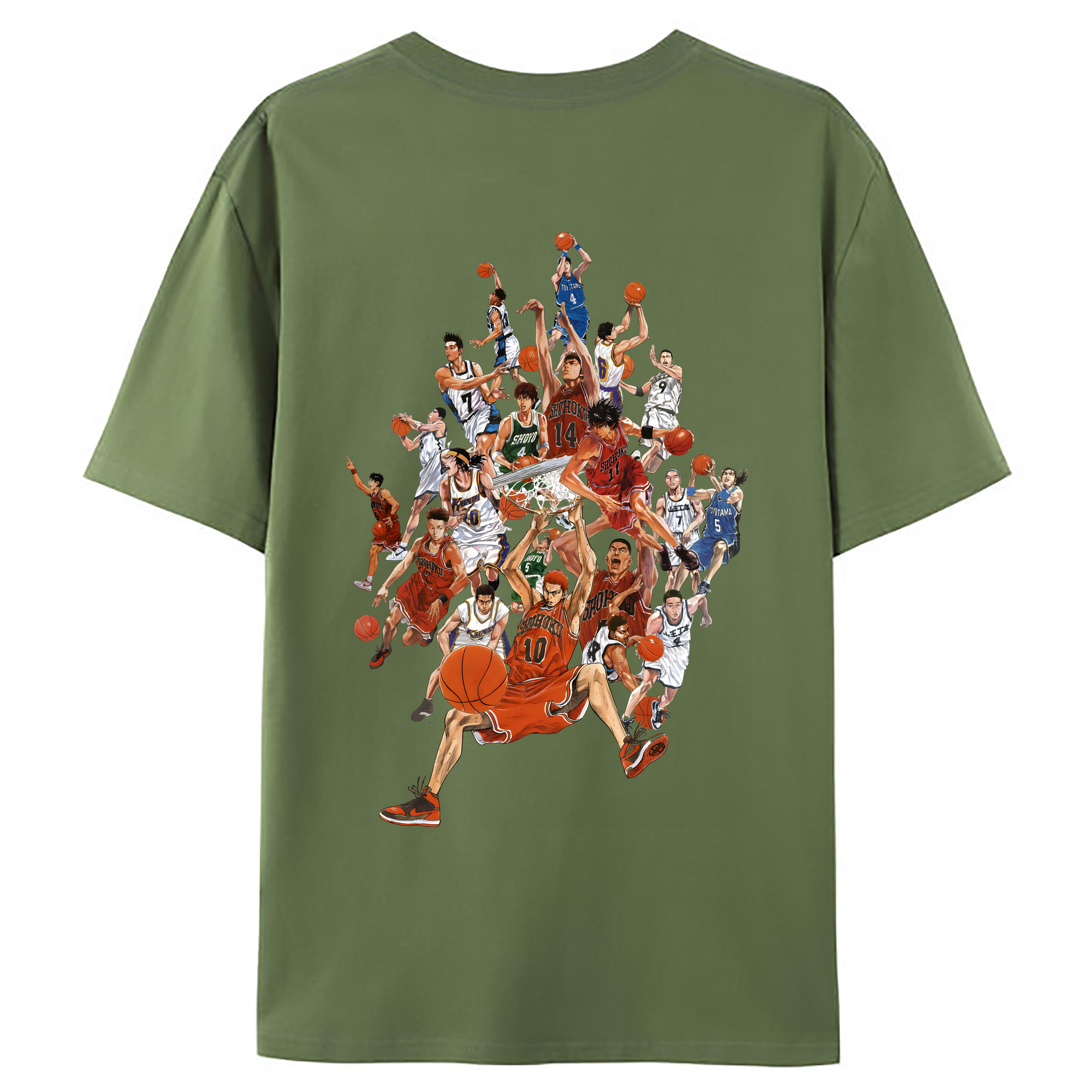 （画像用） SLAM DUNK／スラムダンク 綿100％ メンズ半袖Tシャツ（バックプリント） 通気性